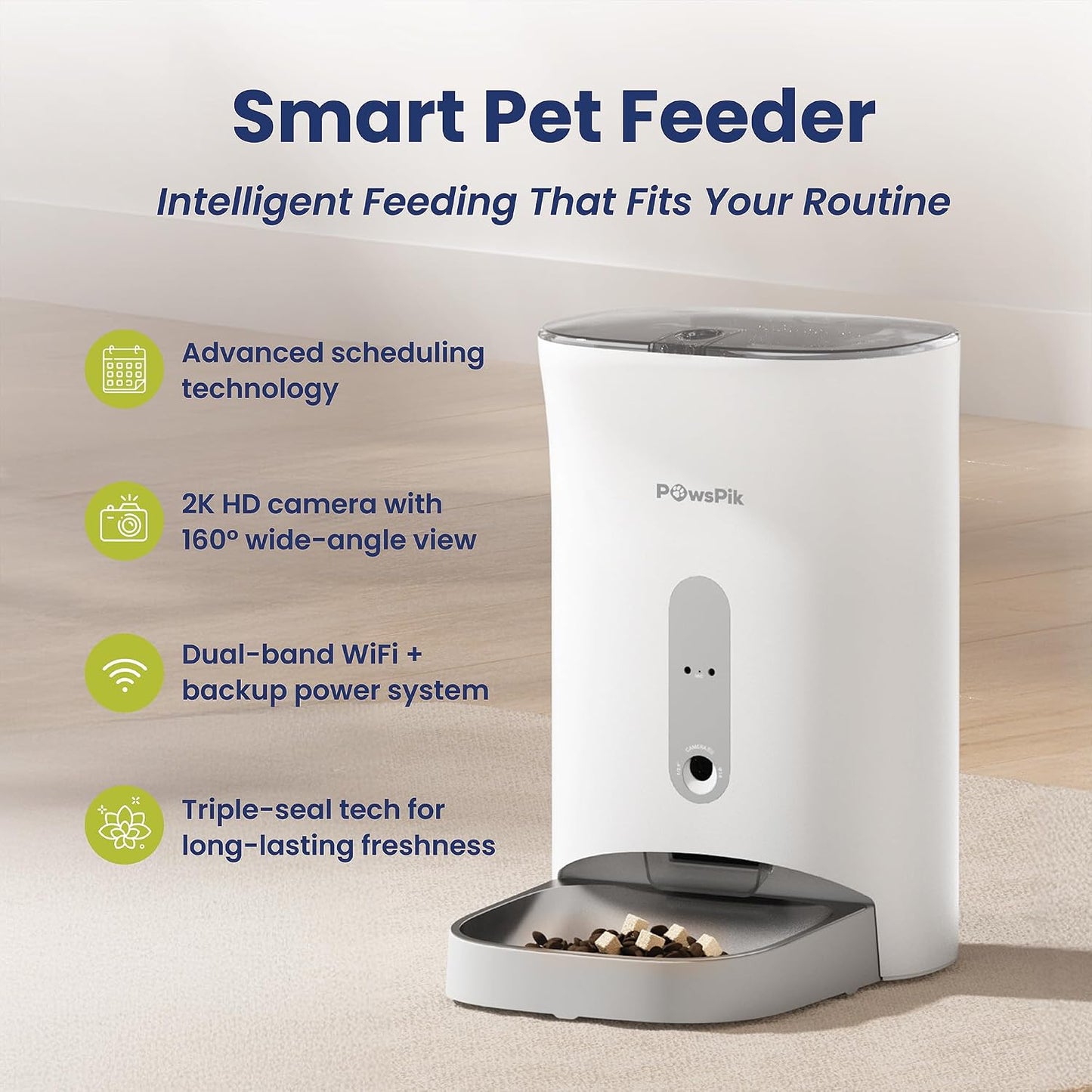 PawSpik Automatic Cat & Dog Feeder with 2K Camera & App Control