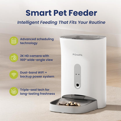 PawSpik Automatic Cat & Dog Feeder with 2K Camera & App Control