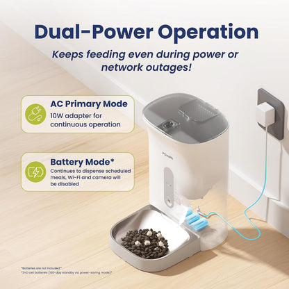 PawSpik Automatic Cat & Dog Feeder with 2K Camera & App Control